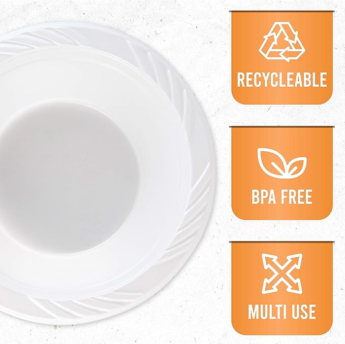 PLASTICPRO 800 Count Disposable 12 ounce White Plastic Soup Bowls