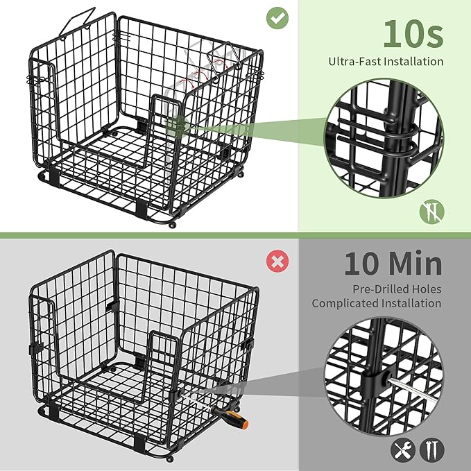 Wire Storage Basket For Kitchen Pantry and Counter - Stackable Wire Organizing Bin For Produce, Vegetable - Countertop Potato, Onion, Veggie Basket Brown