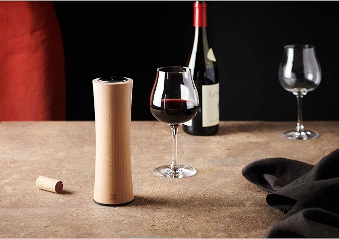 Peugeot - Elis Reverse Electric Corkscrew - Rechargeable Automatic Bottle Opener with Foil Cutter - Wood, Natural, 8-inches