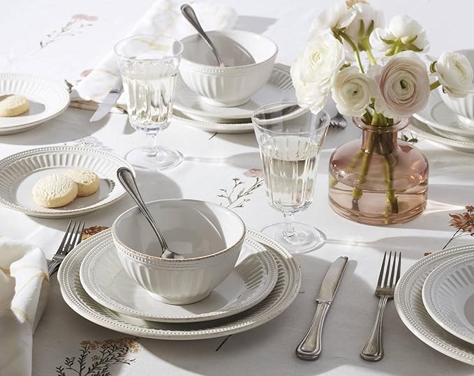 Lenox 897388 French Perle Groove 12-Piece Dinnerware Set, Service For 4