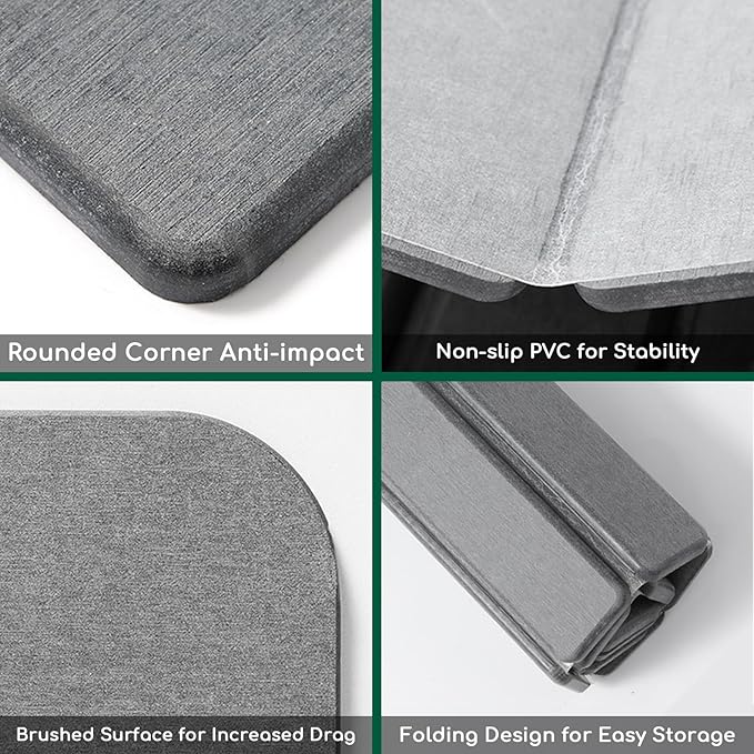 Stone Drying Mat for Kitchen Counter, DarkGray 24"×16" Collapsible Fast Drying Dish Mats, Diatomaceous Earth Water Absorbing Mat for Dishes Bottles Cups