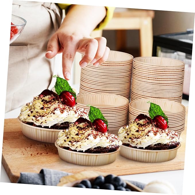 200pcs Round Bottom Tart Pans Mini Tart Pans for Baking Oven Microwave Safe Non-stick Baking Cups