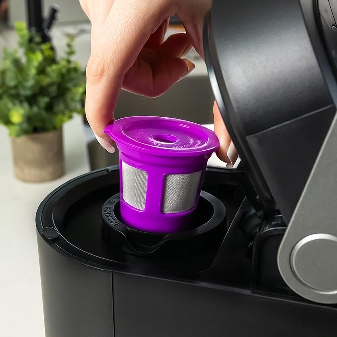 2-Item Bundle: 6-Pack Cafe Save 1-Stream Reusable K Cup Coffee Filters + EZ-Scoop 2 Tbsp Scoop with Integrated Funnel, Refillable Pod Capsule For Use with Keurig & Select Single Cup Coffee Maker