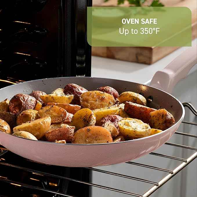 T-Fal Refresh Ceramic Nonstick Frying Pan 2-Pc Set, 8" & 10", Oven Broiler Safe up to 350°F Cookware, Ceramic Frying Pan Skillet, Pots & Pans, Mint Green