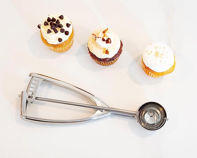 Jenaluca Medium Scoop - Cookie & Mini Cupcake Scooper - 1.5 tablespoon Disher #50 stainless steel baking scoop