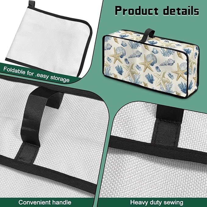 2 Slice Slim Toaster Cover Starfish Print Toaster Cover 2 Slice, Dustproof Fingerprint Protectors and Greasy Protection for Kitchen Small Appliances, Easy to Clean