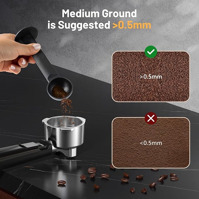RELEXNOW Espresso Machine, 20 Bar Professional Espresso Coffee Maker with Milk Frother Steam Wand, Hot & Iced Coffee Machine, Compact Stainless Steel Coffee Machine for Cappuccino,Latte,Cold Brew