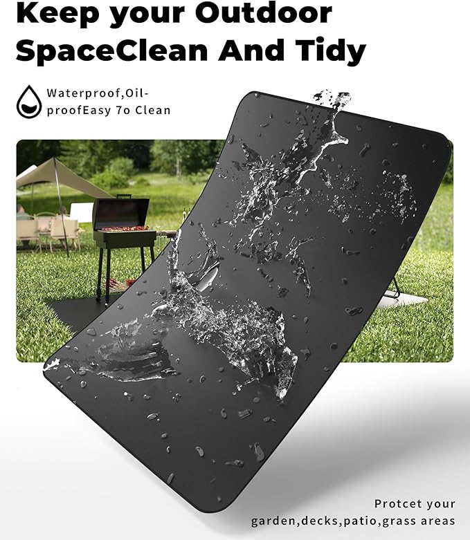 Large 60 * 40" BBQ mat for Under Grill,Double-Sided Silicone Grill mat for Outdoor Grill Deck Protector, Indoor Fireplace Mat/Fire Pit Mat (60 * 40")