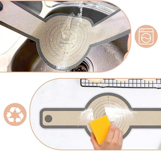 Koolstuffs Silicone Bread Sling for Dutch Oven, 2 PCS Non-Stick & Easy Clean Reusable Sourdough Mat, Sourdough Bread Baking Supplies, Tools ＆ Accessories
