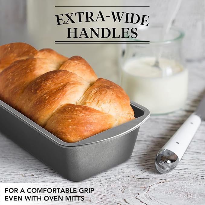 Tiawudi Extra Large Bread Pan, 13" x 5" Long Loaf Pan, Nonstick Baking Pan, Rectangular Loaf Tin, Set of 2