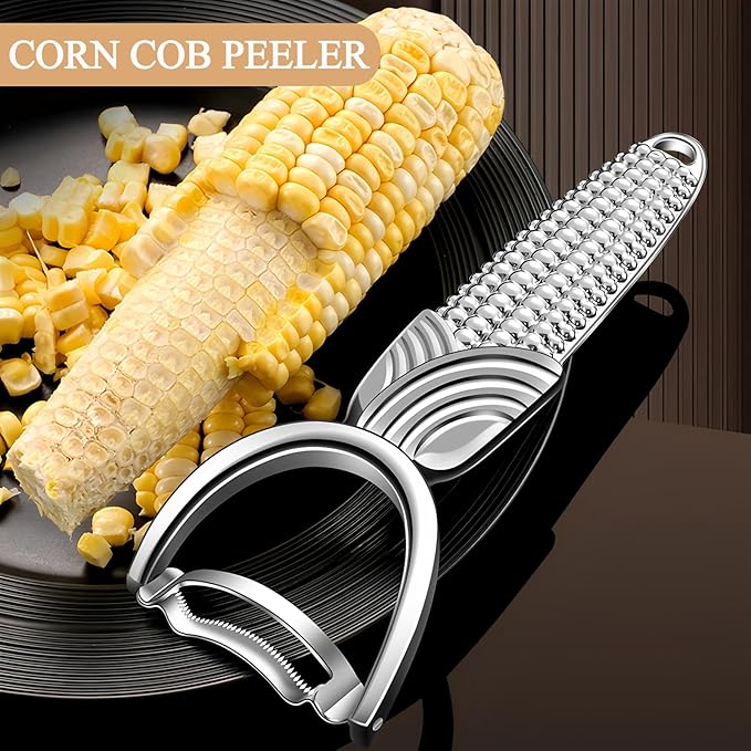 Stainless Steel Corn Peeler for Corn on the Cob Corn Kernel Stripper Remover Dishwasher Safe