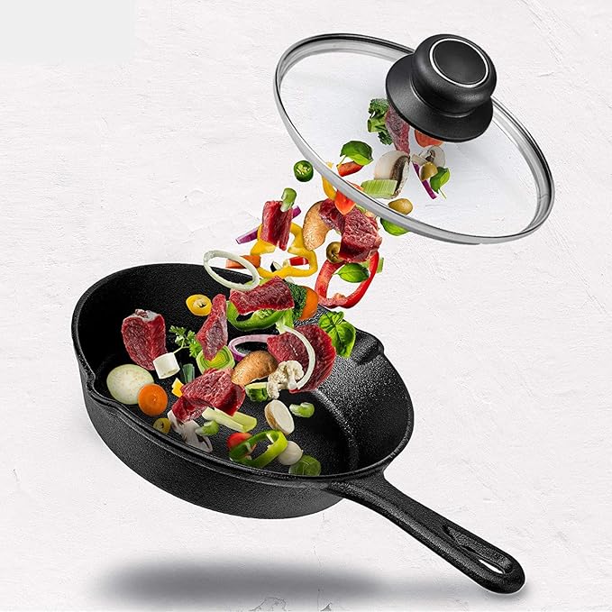 10 Inch Tempered Glass Lid Compatible with Lodge Skillets, Caraway Frying Pan, OXO Obsidian Fry Pan Skillet, Pan Lid, Pot Cover, Dutch Ovens and Other 10-10.25" Cookware