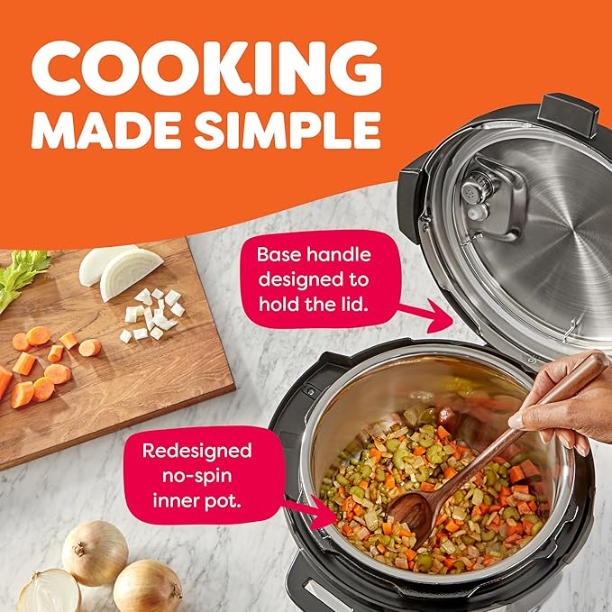 Instant Pot Duo Plus 9-in-1 Multicooker, Pressure Cooker, Slow Cook, Rice Maker, Steamer, Sauté, Yogurt, Warmer & Sterilizer, Includes App with Over 800 Recipes, Stainless Steel, 6 Quarts