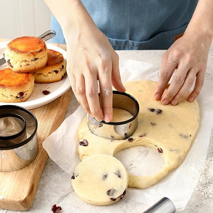 Spring Chef Stainless Steel Magnetic Measuring Cups & Spoons, Set of 15 & Large Dough Blender & Biscuit Cutter Set - 2 Product Bundle - Black