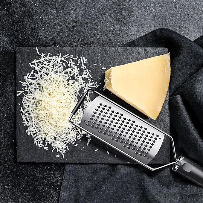 Cheese Grater with Non-Slip Handle, Lemon Zester, Extra Coarse Grater, 12in x 2.5in