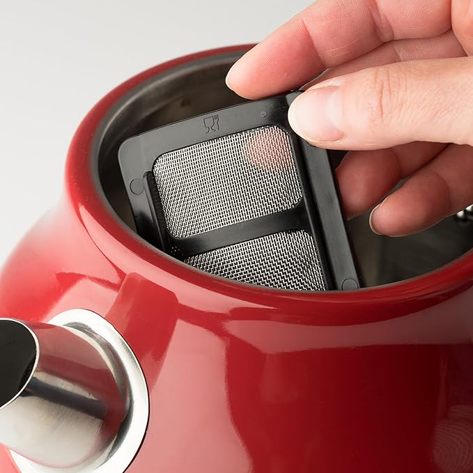 Haden Dorset Wide Slot Stainless Steel 2 Slice Retro Toaster and Dorset 1.7 Liter Stainless Steel Electric Water Kettle, Red