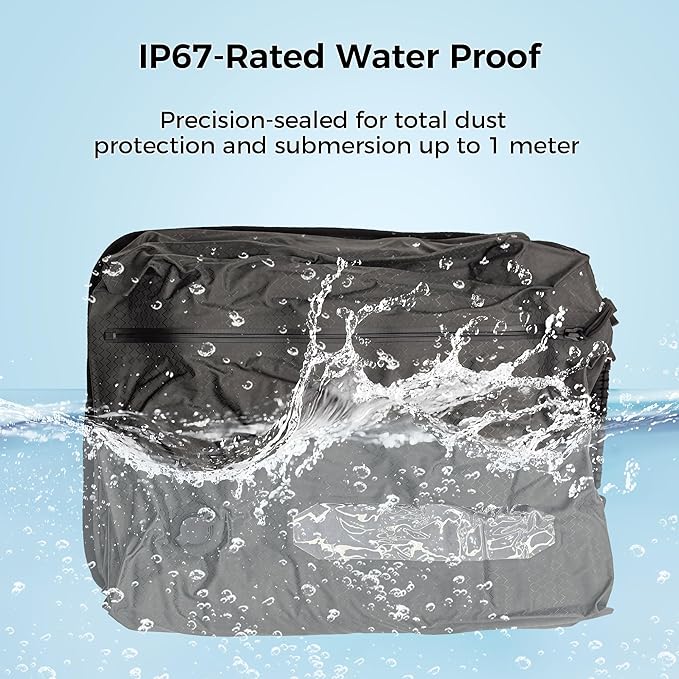 ZPO Vacuum Travel Bags with Wireless Electric Pump (2 Pack), IP67 Waterproof Reusable Compression Packing Cubes with Transparent Window, Space Saver Storage Bags for Clothes, Luggage & Suitcase