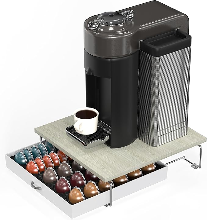 Deco Brothers Supreme Vertuoline Drawer, Holds with 30 Big or 60 Small Vertuoline Pods, Maple