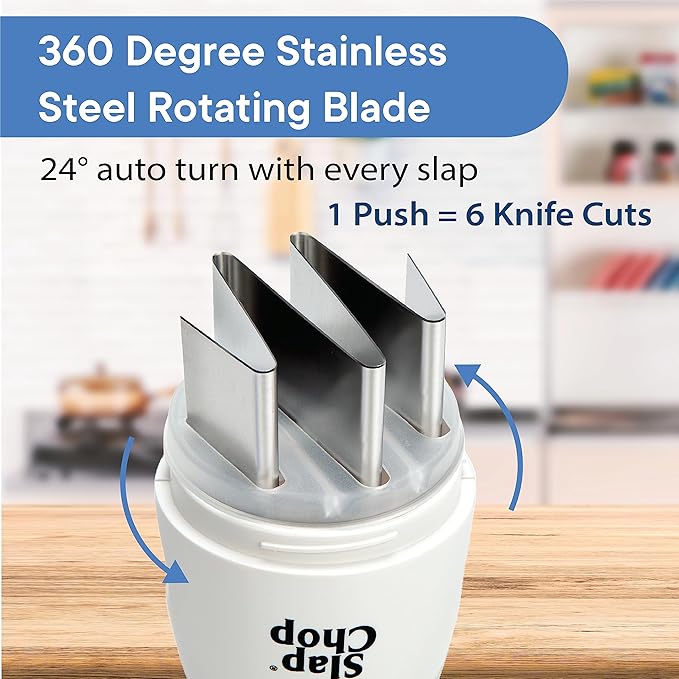 Original Slap Chop Slicer Chopper with Stainless Steel Blades & Butterfly Opening for Easy Cleaning - Vegetable Chopper Gadget, Mini Chopper for Salads - Kitchen Accessory
