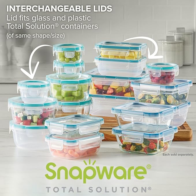 Snapware Food Storage Containers, Plastic, 8.5-Cup, Rectangular | Leakproof & Airtight | BPA-Free | Microwave & Dishwasher Safe | Pack of 6