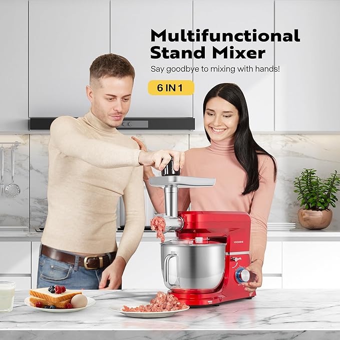 VIVOHOME 4.75 Quart Stand Mixer with 6 in 1 Multifunctional Stand Mixer