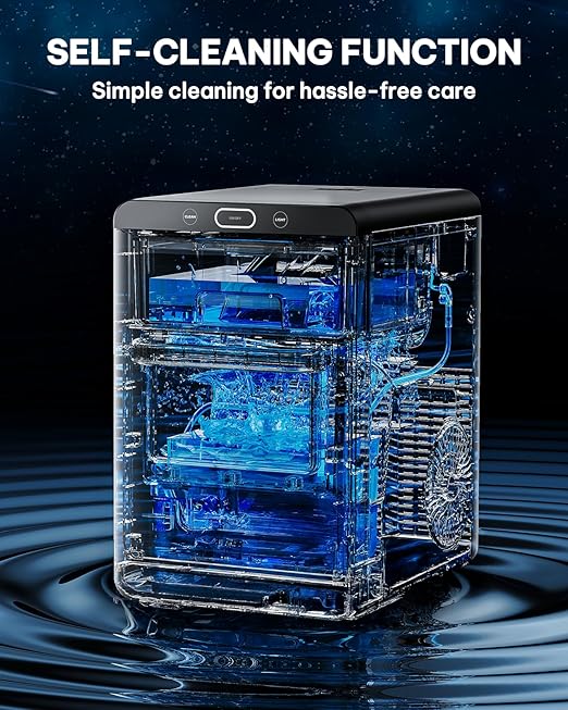 Silonn Nugget Ice Maker Countertop - 44lbs/24h Crushed/Pebble Ice Machine, Front Pull-Out Water Tank & Removable Basket, Stainless Steel Finish for Home Kitchen