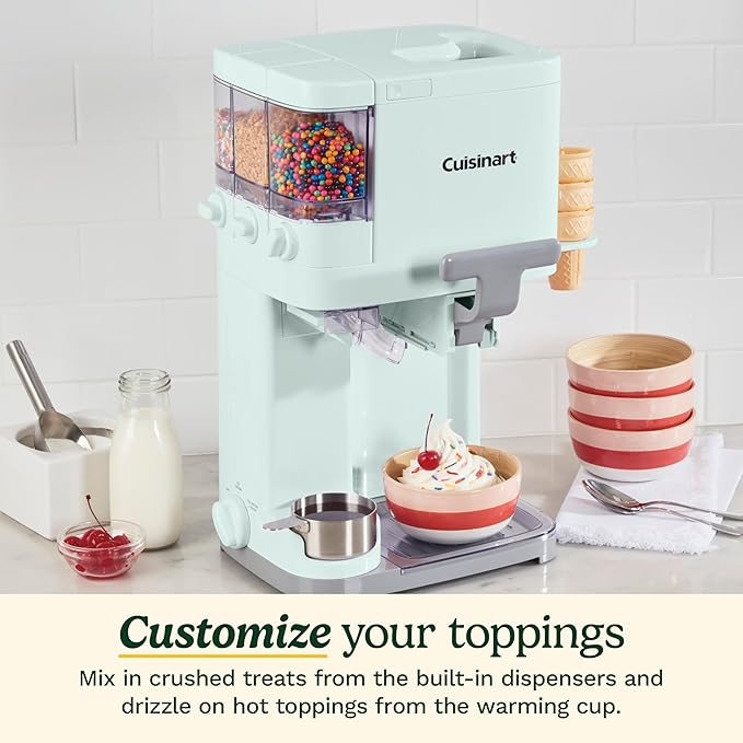 Cuisinart Soft Serve Ice Cream Machine- Mix It In Ice Cream Maker for Frozen Yogurt, Sorbet, Gelato, Drinks 1.5 Quart, Mint Green, ICE-48