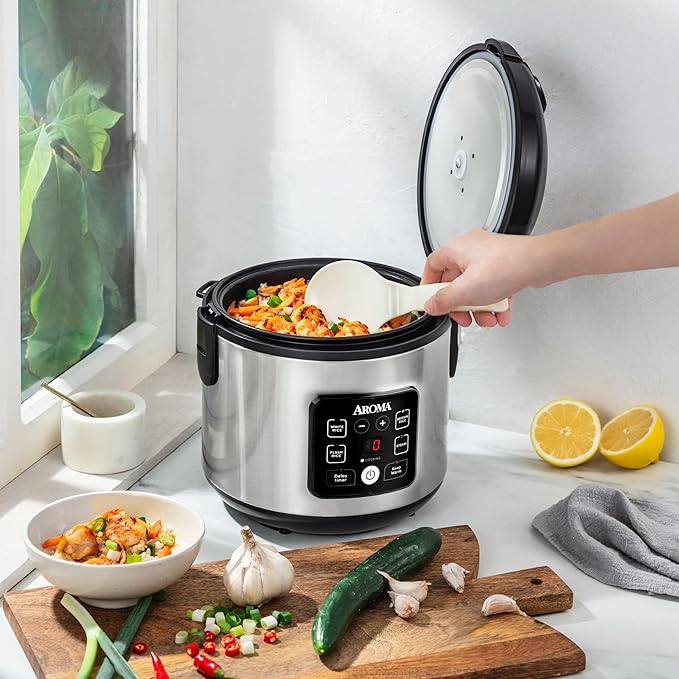 AROMA® CoreCoat™ Digital Rice Cooker & Steamer for Brown Rice with Nonstick Ceramic Coating (8 Cups Cooked, 4 Cups Uncooked)