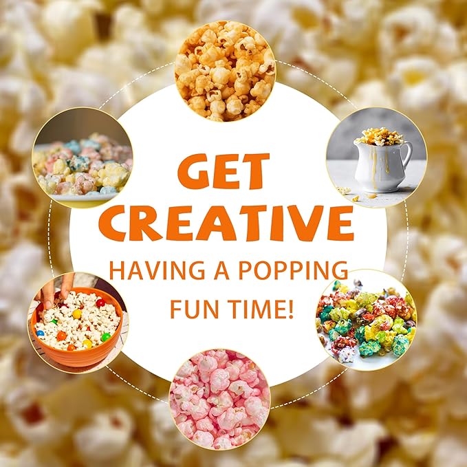 Hot Air Popcorn Popper Maker with Popcorn Bowl, Fast Popcorn Machine in Minutes with Measuring Cup and Butter Melting Tray for Party Kids,1200W