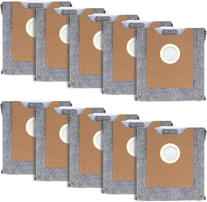 Leemone 10 PACK Dust Bags for eufy Clean G35+, G40+, G40 Hybrid+ Auto-Empty Station, eufy RoboVac Replcement Bags Accessory, 4 Layer Filtration System with Activated Carbon Fabric to Remove Odors