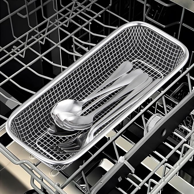 Utensil Drying Rack, 3 Pack Stainless Steel Utensils Holder Dishwasher Silverware Basket, Compact Dish Drainer for Kitchen Countertop, Chopsticks Spoons, Forks, Knifes Organizer
