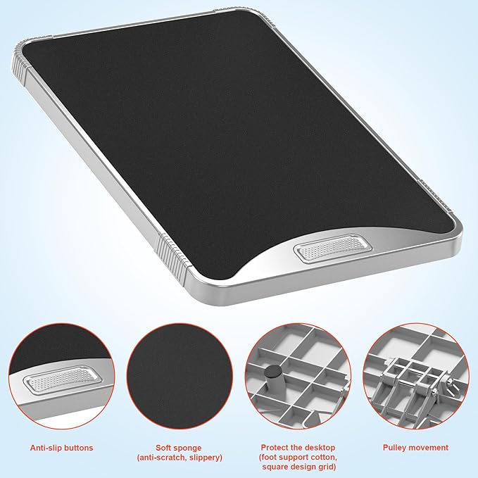 ARGOMAX Appliance Rolling Tray, Coffee Maker Slider, coffee pull out tray, sliding coffee maker tray, Suitable for coffee machines, air fryers and other appliances (Gray-Plastic)