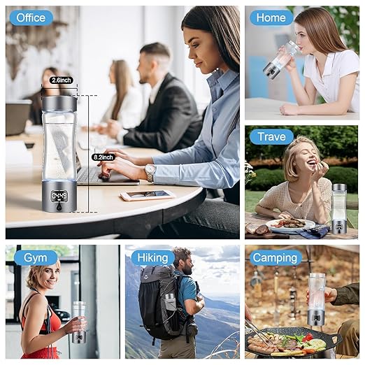 Hydrogen Water Bottle Generator with SPE/PEM Technology, 5000PPB,Portable Rechargeable Hydrogen Water Ionizer Machine for Home,Office, Gym,Travel -Gift for Holidays