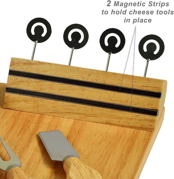 Picnic at Ascot NCAA West Virgina University Officially Licensed Mountaineers Bamboo Cheese/Charcuterie Board with Ceramic Bowl, Knife Set & cheese Markers