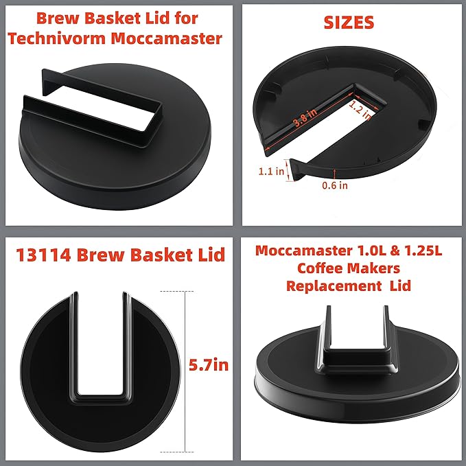 Replacement Brew Basket Lid Cover for Moccamaster Coffee Makers, Compatible with Models K, KB, KBG, KBS, KBT, KBTS, KBGT, CDG, CDT, CDGT (13114, 1.0L & 1.25L), BPA-Free, Dishwasher Safe