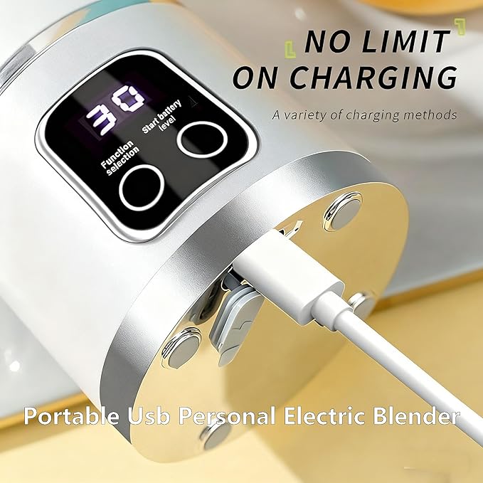 Digital Multimode Juicer Blender - Smart Led Display, Portable Usb Personal Electric Blender, Juicer Shakes And Smoothies Blender For Smoothies Liquid Diet, Shakes, Leak Proof Design (2PC-C)