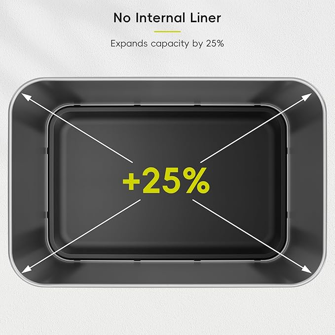 EKO Phantom-T 13.2 Gallon/ 50L Automatic Sensor Kitchen Trash Can, Slim Stainless Steel Touchless Garbage Bin with Soft-Close Dual Wing Lid for Home & Office, Matte Black