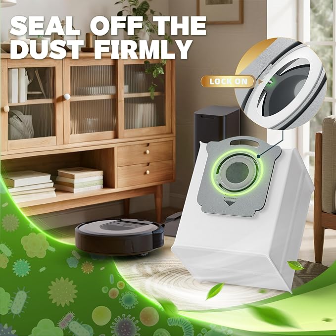 24 Pack Upgraded ‌Vacuum Bags Replacement Compatible with iRobot Roomba i7, i7+, i3, i3+, i1+, i4, i4+, i6, i6+,j6,j7,j7+, i8, i8+,s9, s9+, i & s & j Series Clean Base Automatic Dirt Disposal Bags