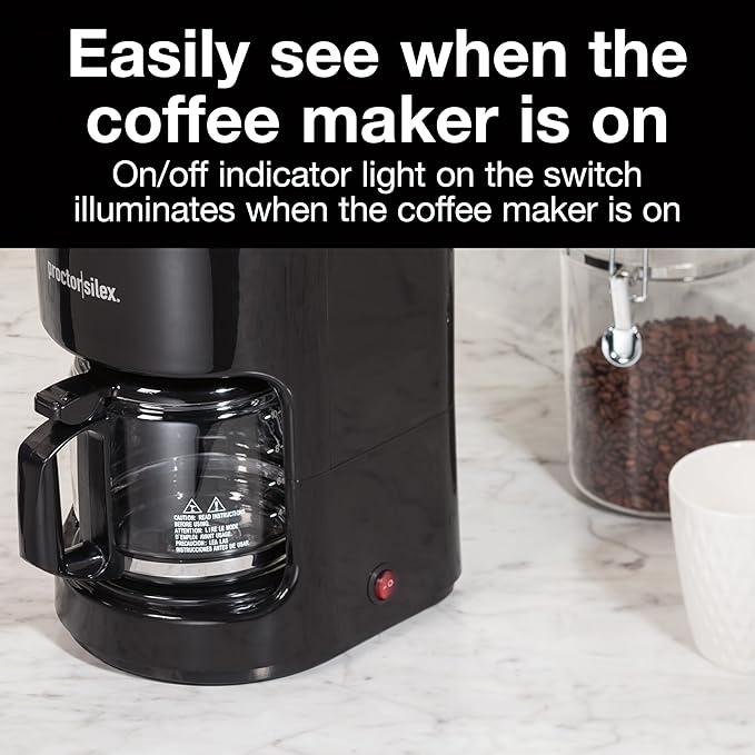 Proctor Silex 10-Cup Coffee Maker, Works with Smart Plugs That Are Compatible with Alexa, Auto Pause and Serve, Black (48351PS)
