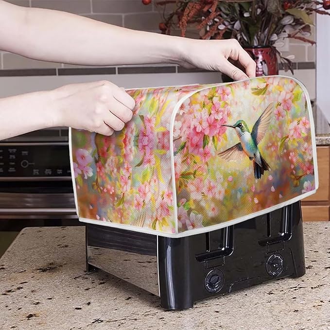 Hummingbird Dust Cover for Coffee Maker Flowers Kitchen Blender Cover Bread Maker Toaster Oven Dustproof Protector Covers