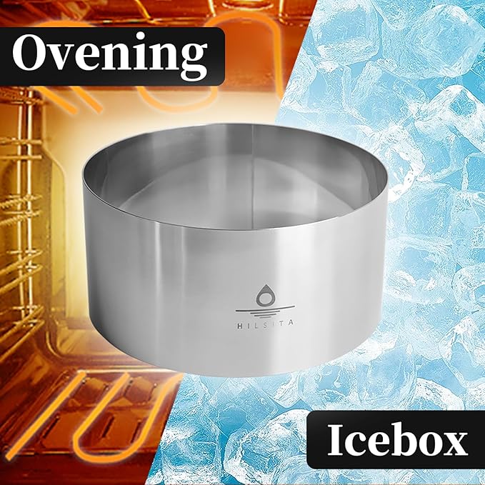 3Pcs Cake Molds for Baking, Seamless Stainless Steel Mousse Cake Rings, Mousse Ring Mold Round for Bakeware Tools-4/6/8in (3.94''H)