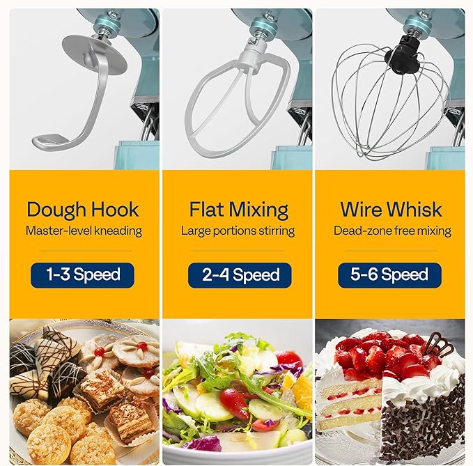 VIVOHOME 4.75 Quart Stand Mixer with 6 in 1 Multifunctional Stand Mixer