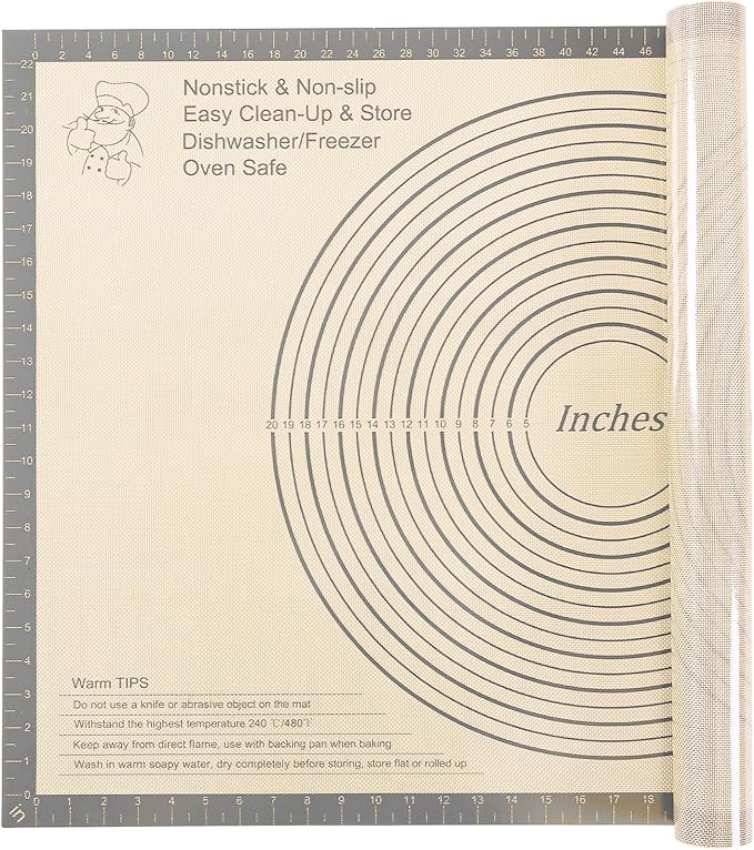 Silicone Pastry Mat 36x24 Inch Extra Large Baking Mat with Measurements, Nonstick Kitchen Counter Mats for Dough, Pastry, Dough Rolling, Kneading Board, Pie Crust, Fondant, Bread, Pasta, Pizza