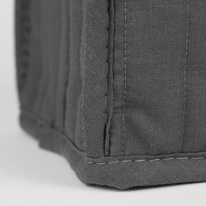 RITZ Premium Universal Four Slice Toaster Cover, 11.25" x 7.25" x 10.5", Polyester and Cotton Quilted, Fingerprint Protector, Super Soft Dust Cover (Appliance NOT Included), Graphite