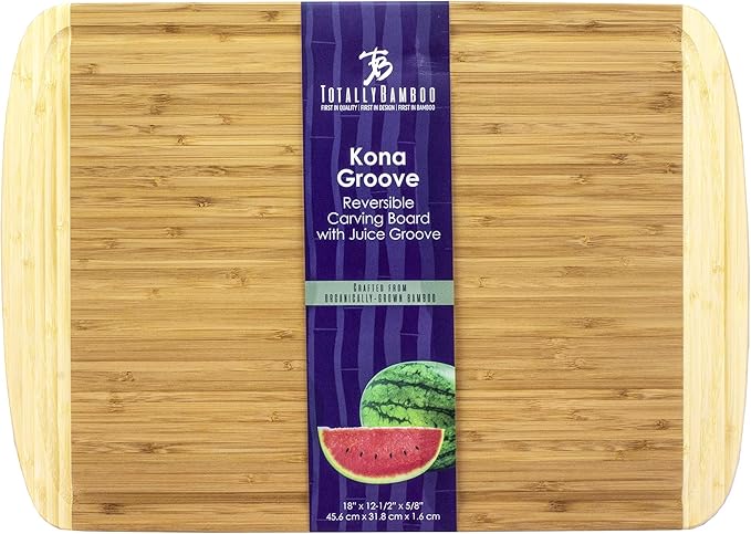 Totally Bamboo Kona Groove Bamboo Carving & Cutting Board, 18" x 12-1/2"