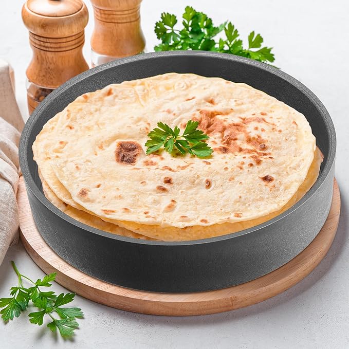 Sabary 2 Pcs Tortilla Warmer with Lid 8.5 x 2.4 Inch Robust Plastic Tortilla Holder Taco Keeper Pancake Waffles Food Container Microwave Save for Mexican Night Fiesta Party Home Restaurant Bar (Gray)