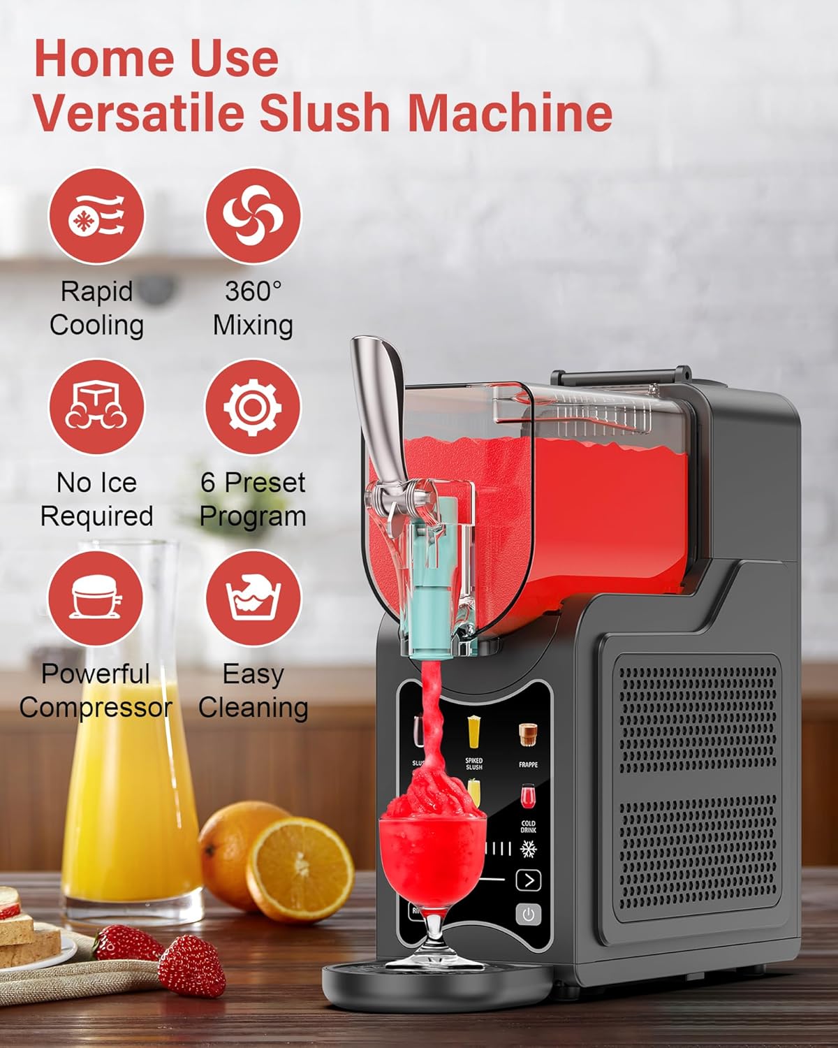 Slushy Maker, Home slush Machine,Premium Slushie Maker | Versatile All-in-One Machine with 5 Pre-Set Programs | Innovative Ice-Free Technology & Silent Auto-Clean
