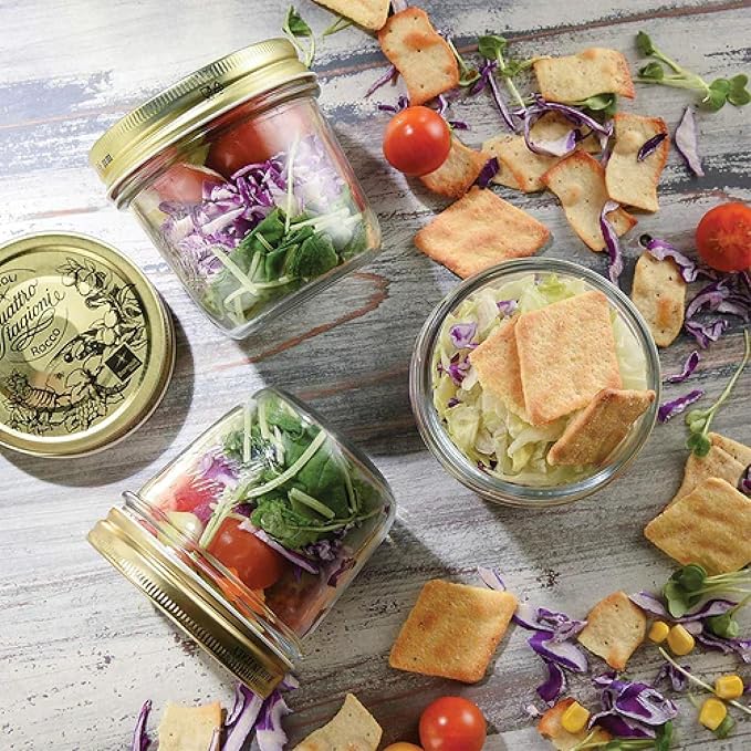 Bormioli Rocco Quattro Stagioni 6.75 oz Glass Preserving Jar (Set of 6) - Wide‑Mouth Twist‑Top Canister with Airtight Seal - Bee embossed Storage & Serving Vessel - Made in Italy, BPA‑Free
