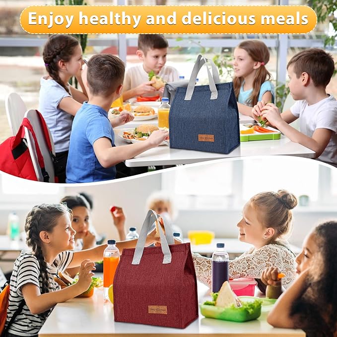 VZZNN 24 Pack Lunch Bags Bulk,Insulated Reusable Lunch Bags with Aluminum for Women Men,Leakproof Tote Large Lunch Box for Office,Work,Beach or Travel,Multicolor