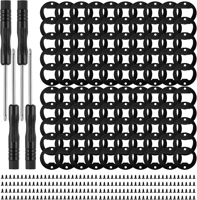 100 Set DIY Bottle Opener Kit - Stainless Steel Metal Opener Inserts for Wood (Black)